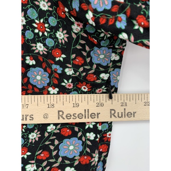 Boden Dress Womens 12 Blue Pink Floral Ruffle Preppy Party Office Bow Tie - Picture 9 of 11